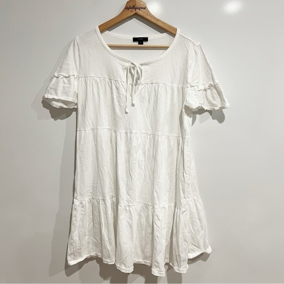 J. Crew Broken-in jersey tiered mini dress - Picture 2 of 9